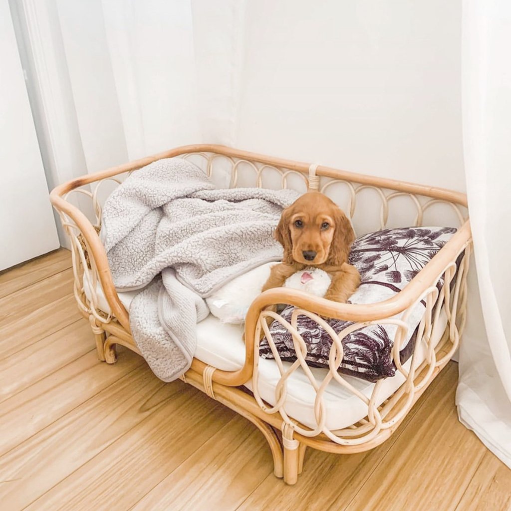 Handmade Rattan Woven Pet Bed Sofa - Square