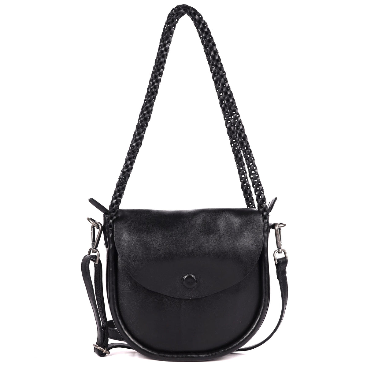 Portage Leather Crossbody Bag - Black