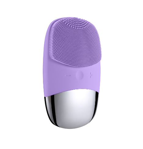 Mini Silicone Electric Face Cleansing Brush & Skin Massager - Purple