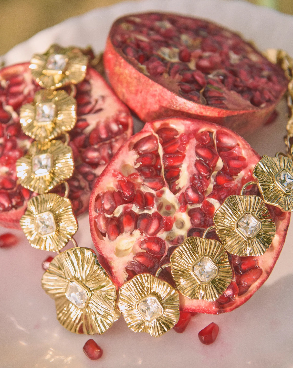 Gold Floral Statement Necklace - Image 7