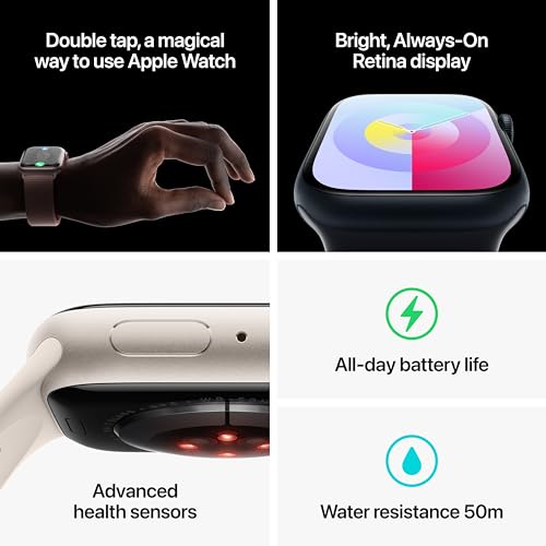Apple Watch Series 9 (GPS) 45mm Aluminum Case with Red Sport Band - M/L - (PRODUCT)RED - Image 5