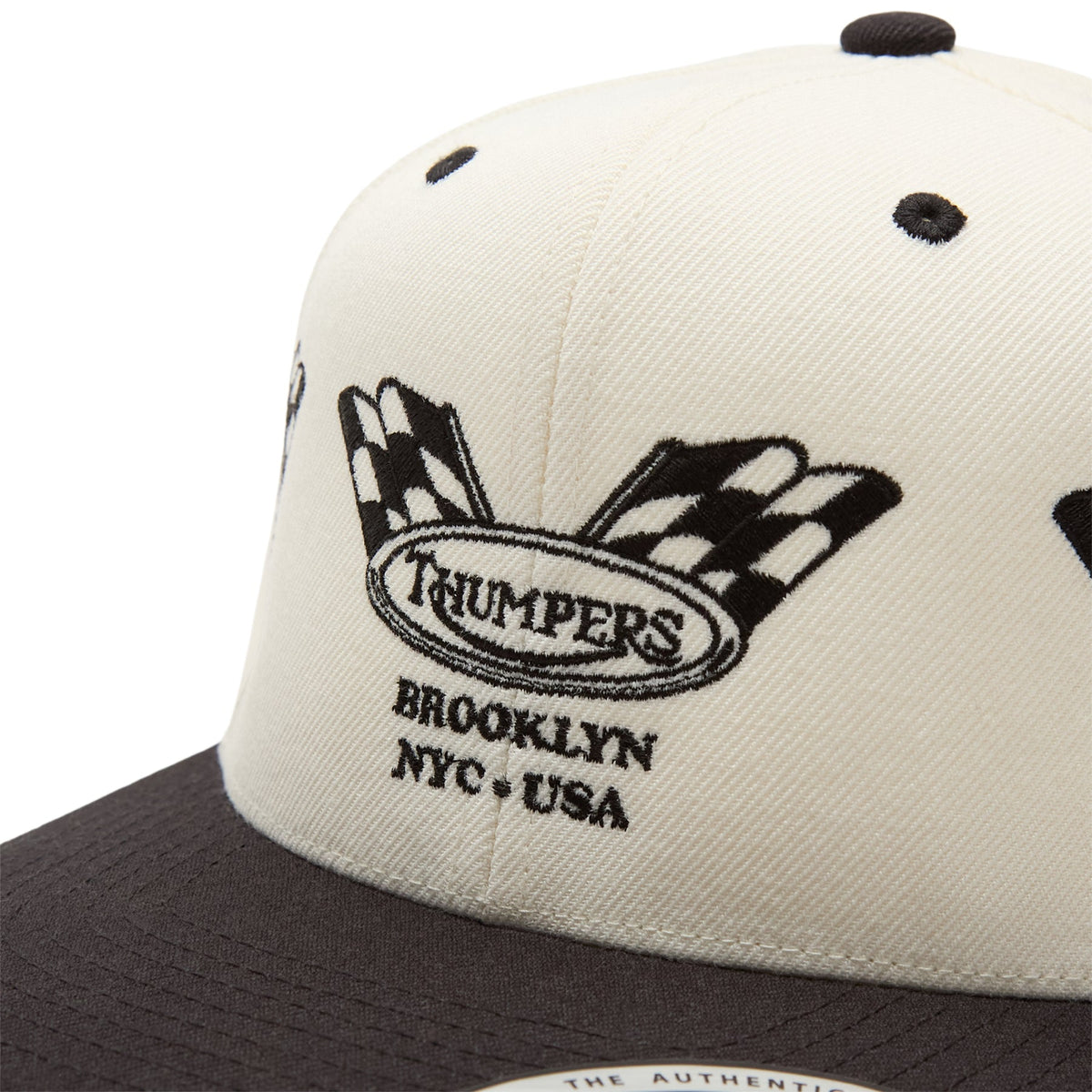 THUMPERS NYC Checked Flag 2 Tone Cap (Natural) - Image 5
