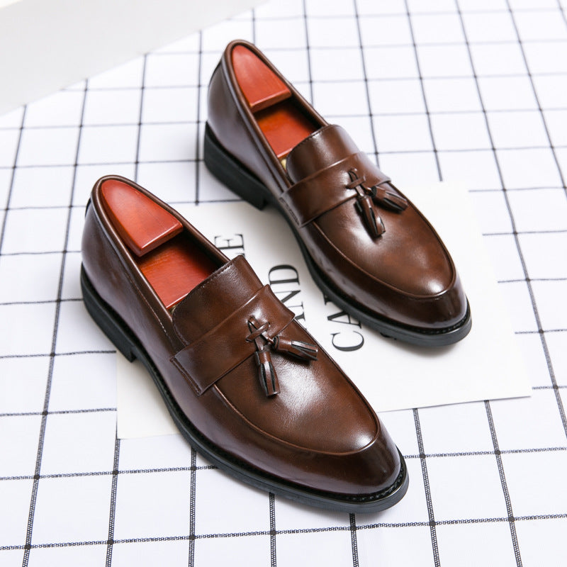 Men's Leather Tassel Loafers - Bronze