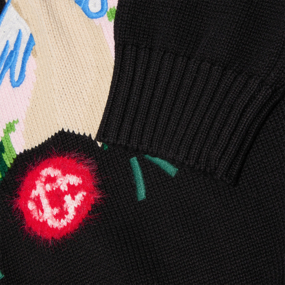Casablanca Embroidered Mushroom Sweater (Black) - Image 4