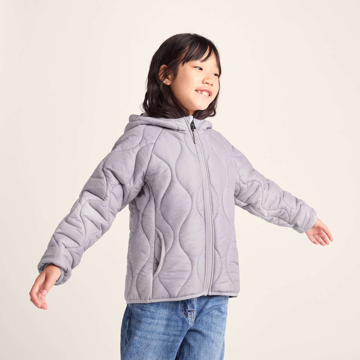 Arbor Kids Shower Resistant Padded Jacket - Lavender Grey - Image 7