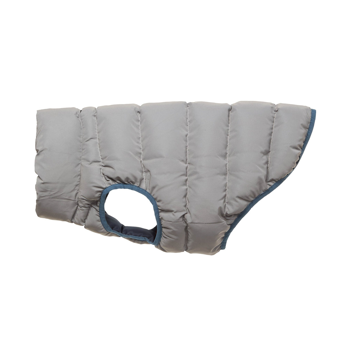 Fetch Padded Dog Coat - Faded Arctic Blue/Optic White/ Burnt Caramel - Image 2