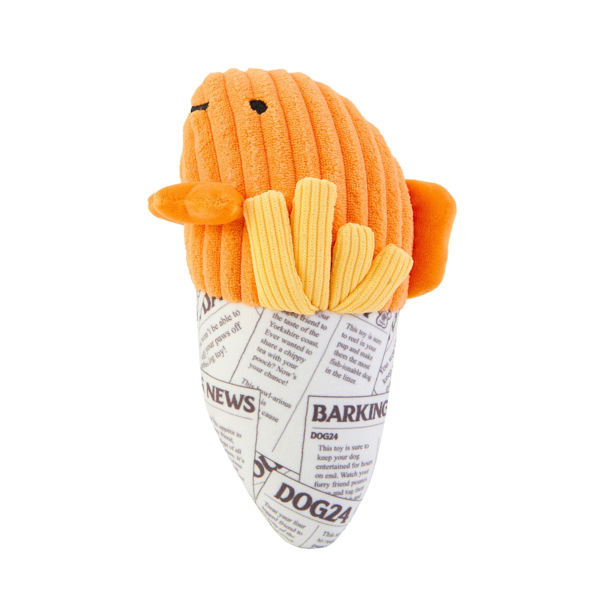 Finny Fish Dog Plush Toy - Golden Orange - Image 2