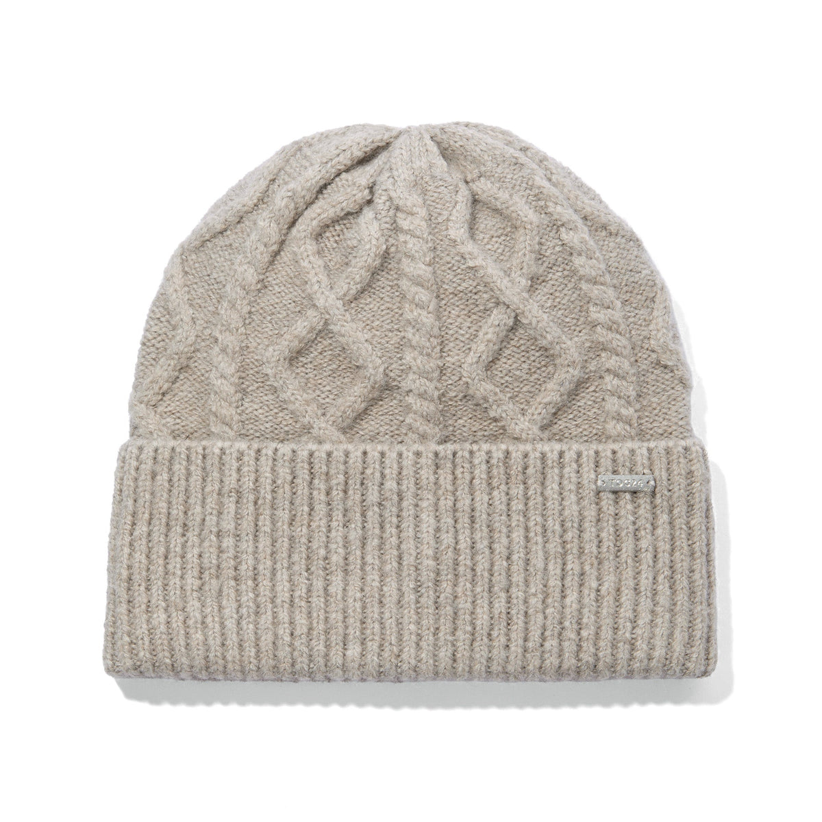 Janice Supersoft Cable Knit Beanie - Simply Taupe - Image 4