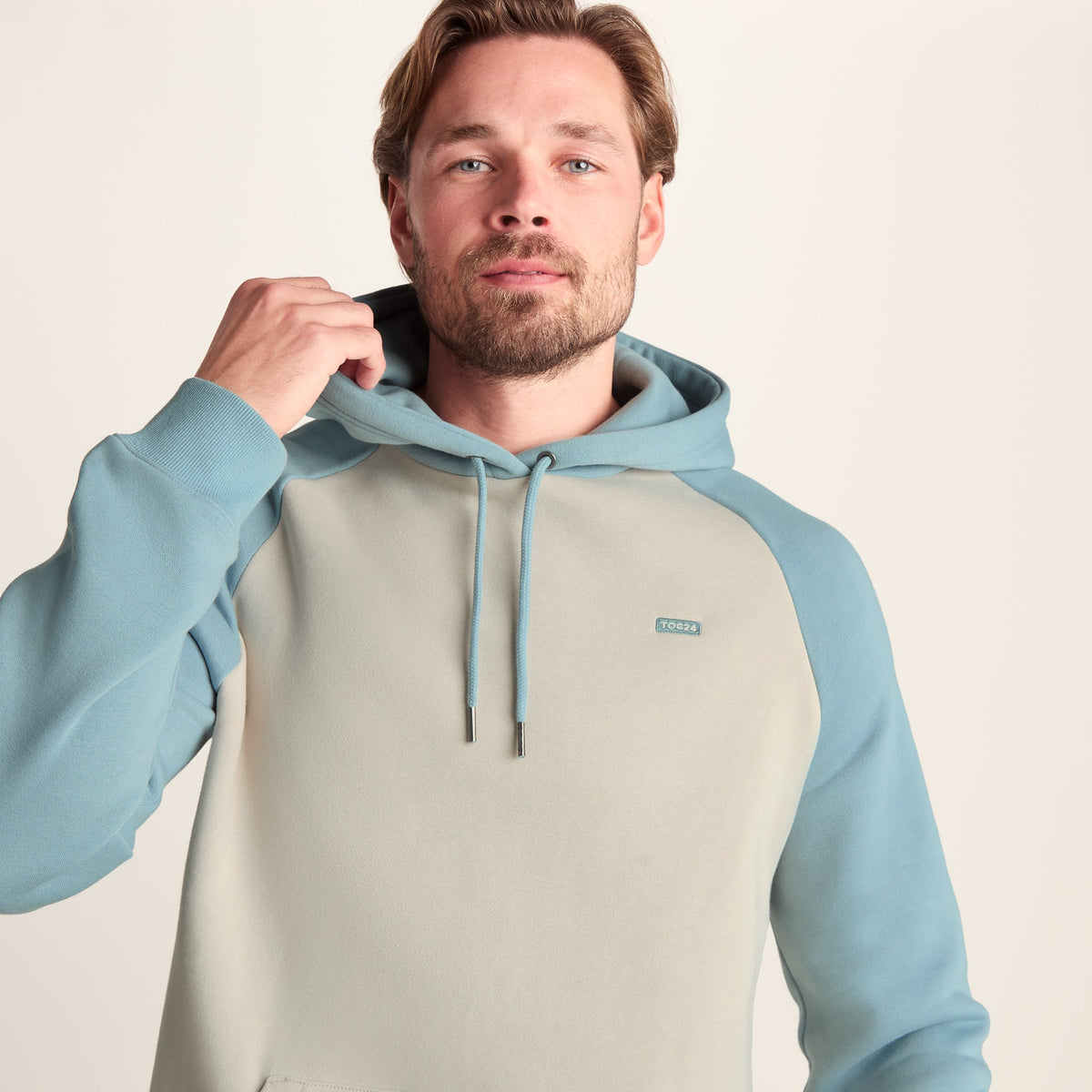 Noston Mens Supersoft Raglan Hoody - Summer Sky - Image 5