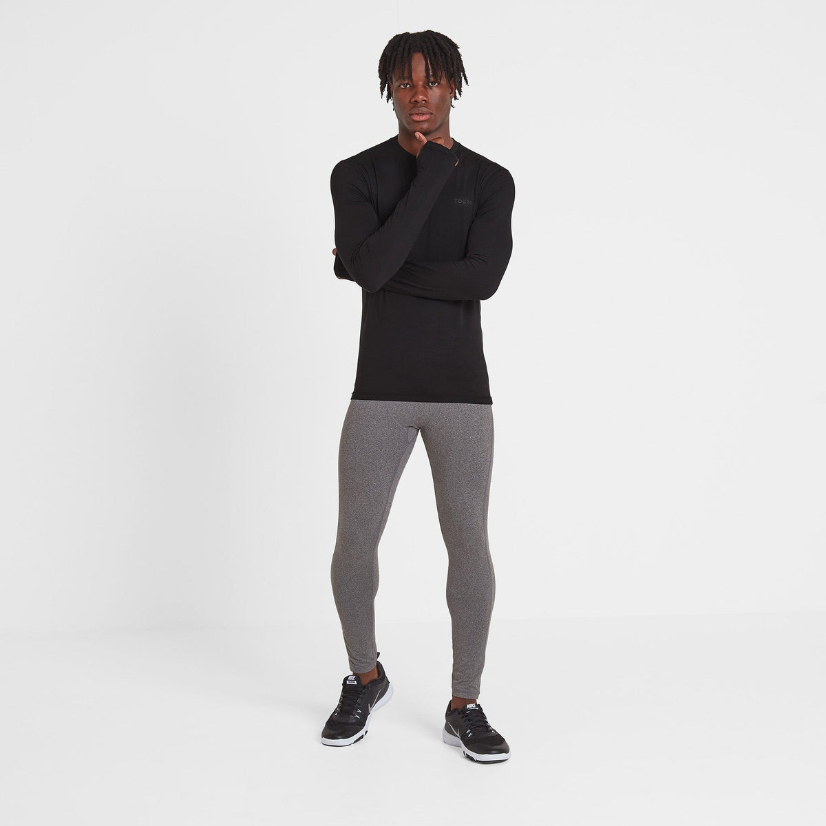 Snowdon Mens Thermal Crew Neck Base Layer - Black - Image 4