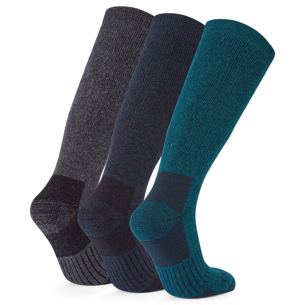 Villach 3 Pack Mens Trek Socks - Dark Grey Marl/Lagoon Blue/Dark Indigo - Image 2