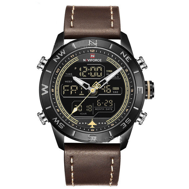 NAVIFORCE 9144 Men's Analog Digital Sport Watch - Black yellow