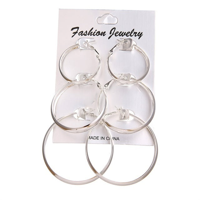 Hot Selling Accessories, Rock Exaggerated Earrings - Silver threepiece suit
