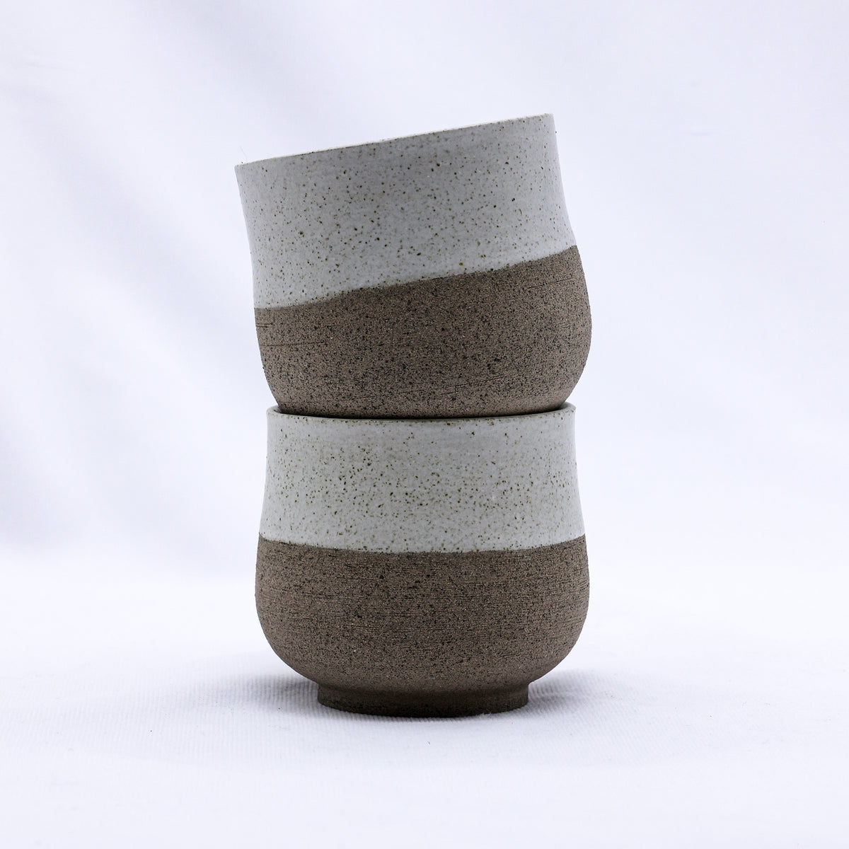 Bianca Tazza Handmade Ceramic Smoked Grey Stoneware Short Cup - Image 4