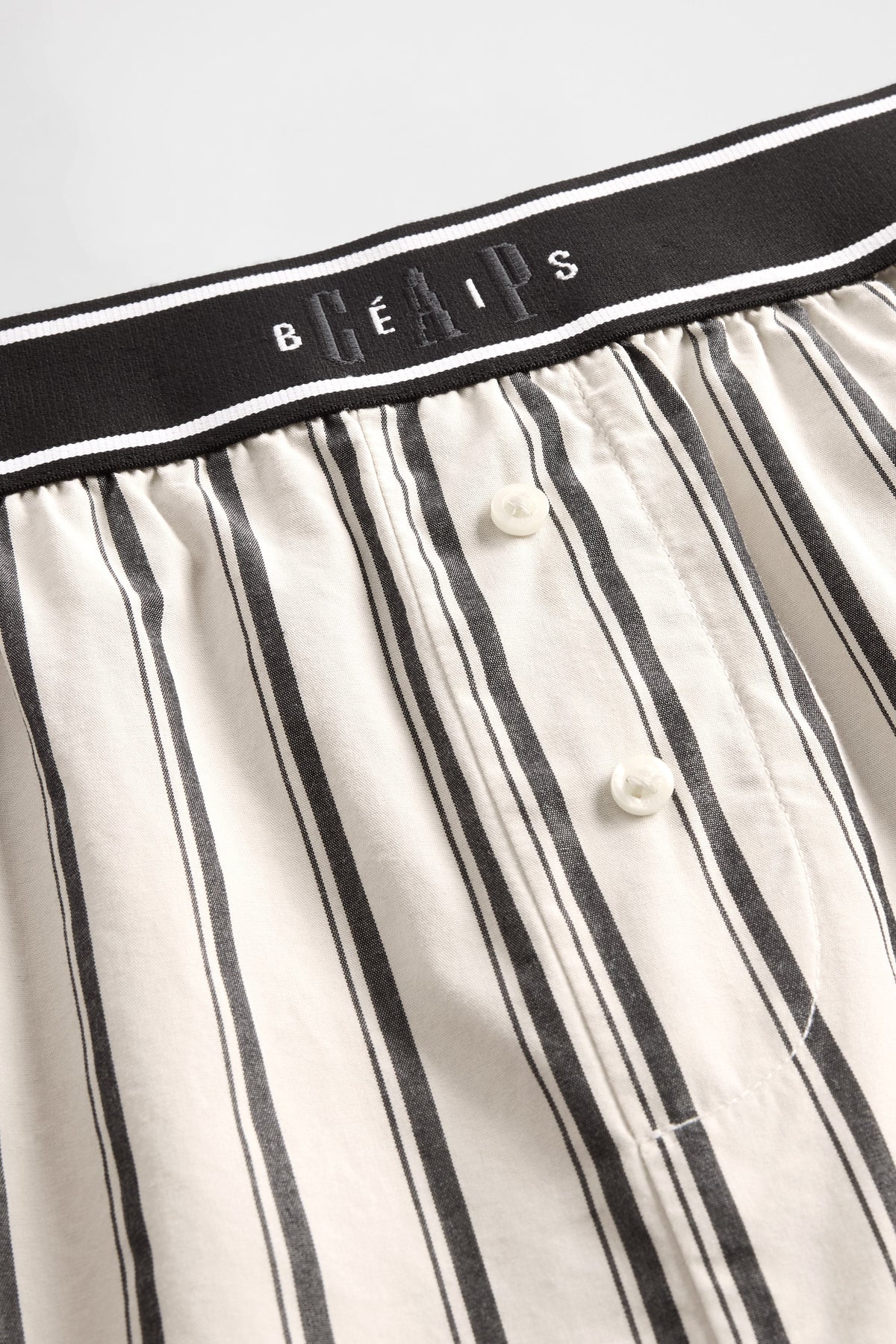 GAP X BEIS Stripe Woven Shorts in Khaki Black Stripe - Image 2