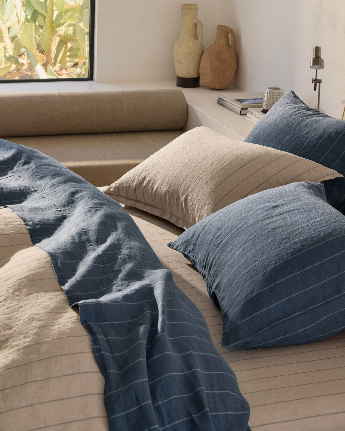 Linen Sham Set (Bone Stripe) - Image 5