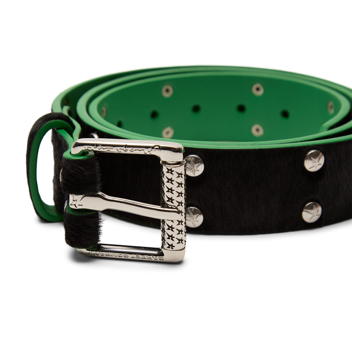 Carpet Company Pony Hair Studded Belt (Black) - Image 5