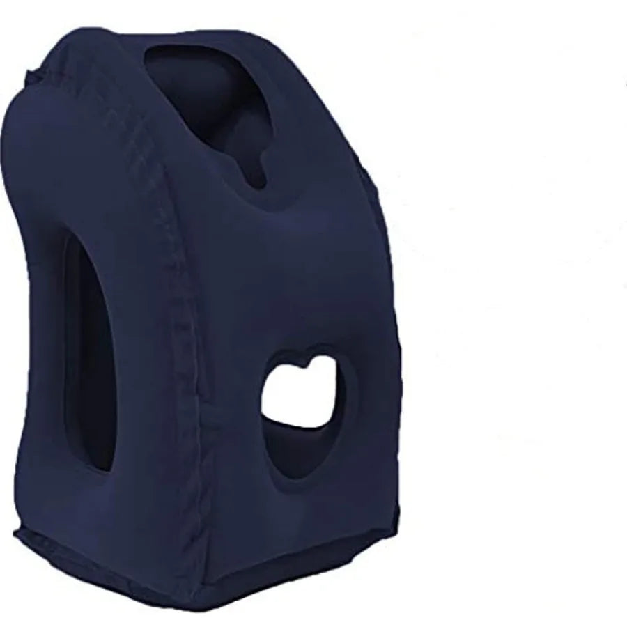 Inflatable Travel Pillow with Patented Valve - Blue