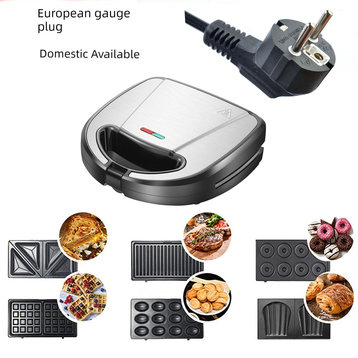 Panini Toast Breakfast Machine Sandwich - 新六合一 欧规 国内用