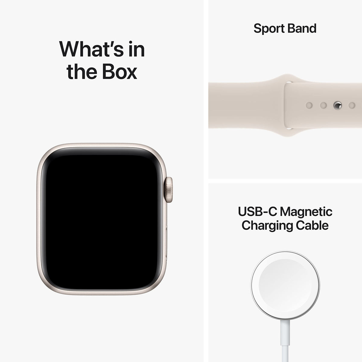 Apple Watch SE 2nd Generation (GPS + Cellular) 44mm Starlight Aluminum Case with Starlight Sport Band - S/M - Image 6