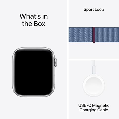 Apple Watch SE 2nd Gen GPS 44mm Silver Aluminum Case Blue Sport Loop - MREF3LL/A - Image 6