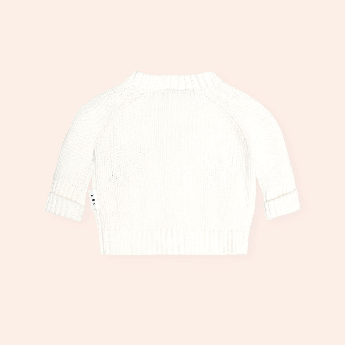 Huxbaby Peekaboo Hux Cardi – Almond Milk, Newborn - Image 3