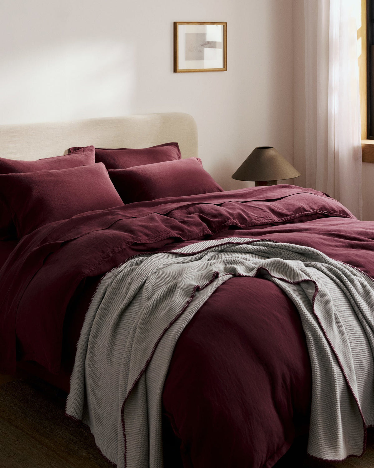 Linen Tencel Top Sheet (Garnet) - Image 5
