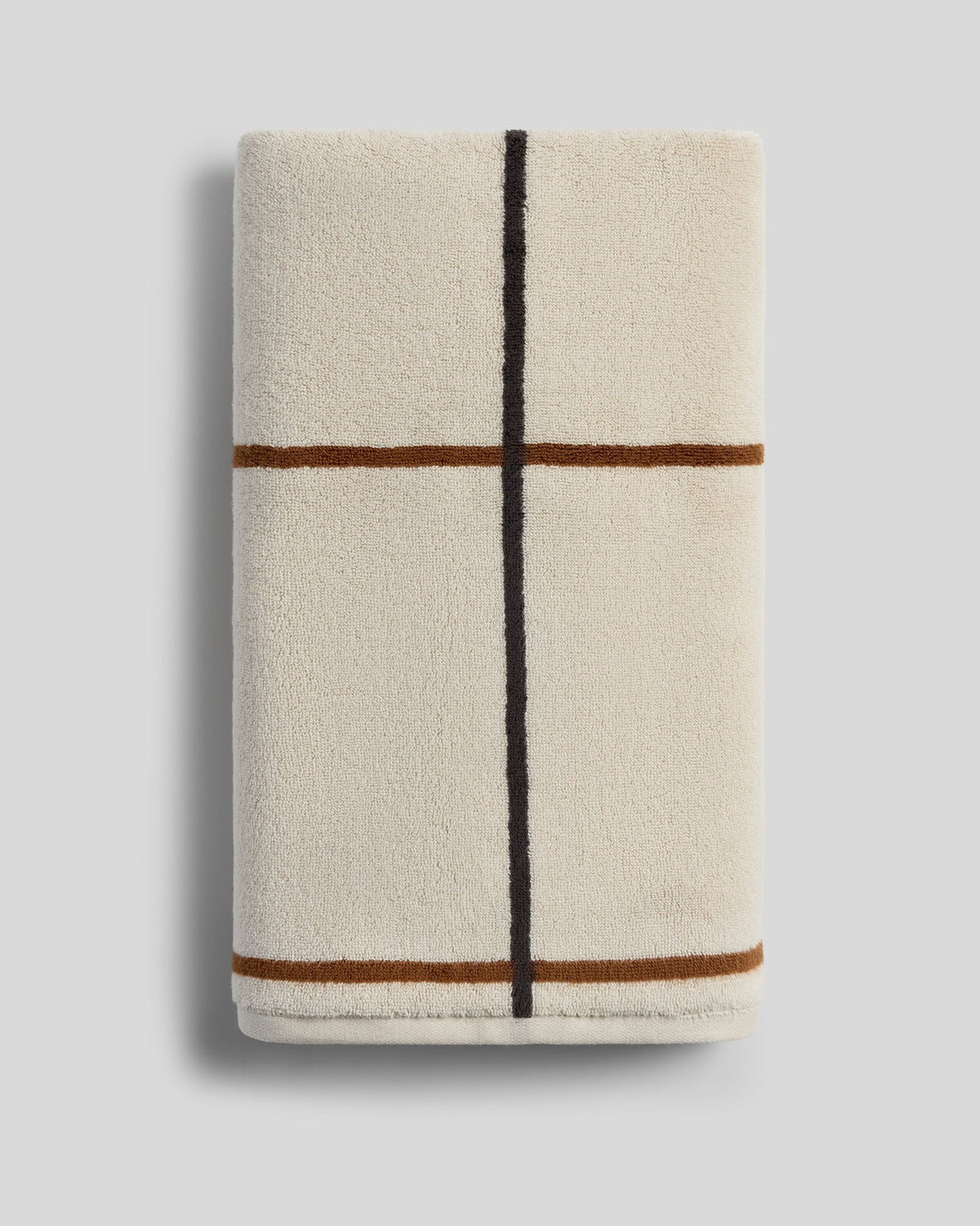 Organic Plush Towels (Bone Windowpane) - Bath Towel