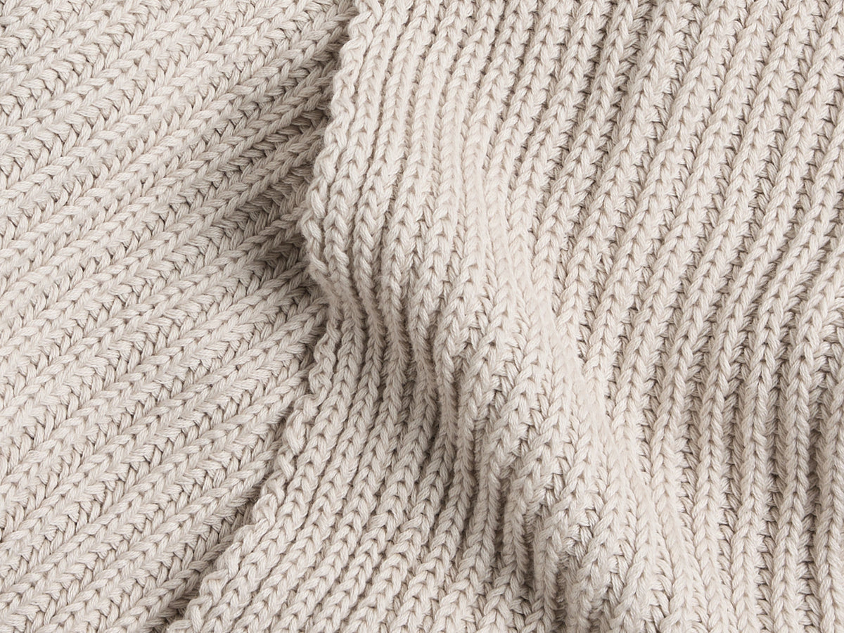 Organic Rib Knit Throw (Bone) - Image 3