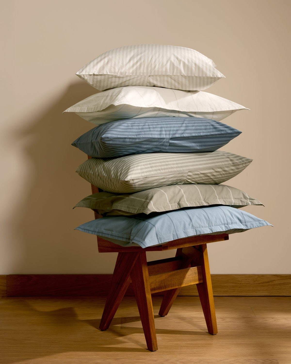 Percale Sham Set (Bone Stripe) - Image 5