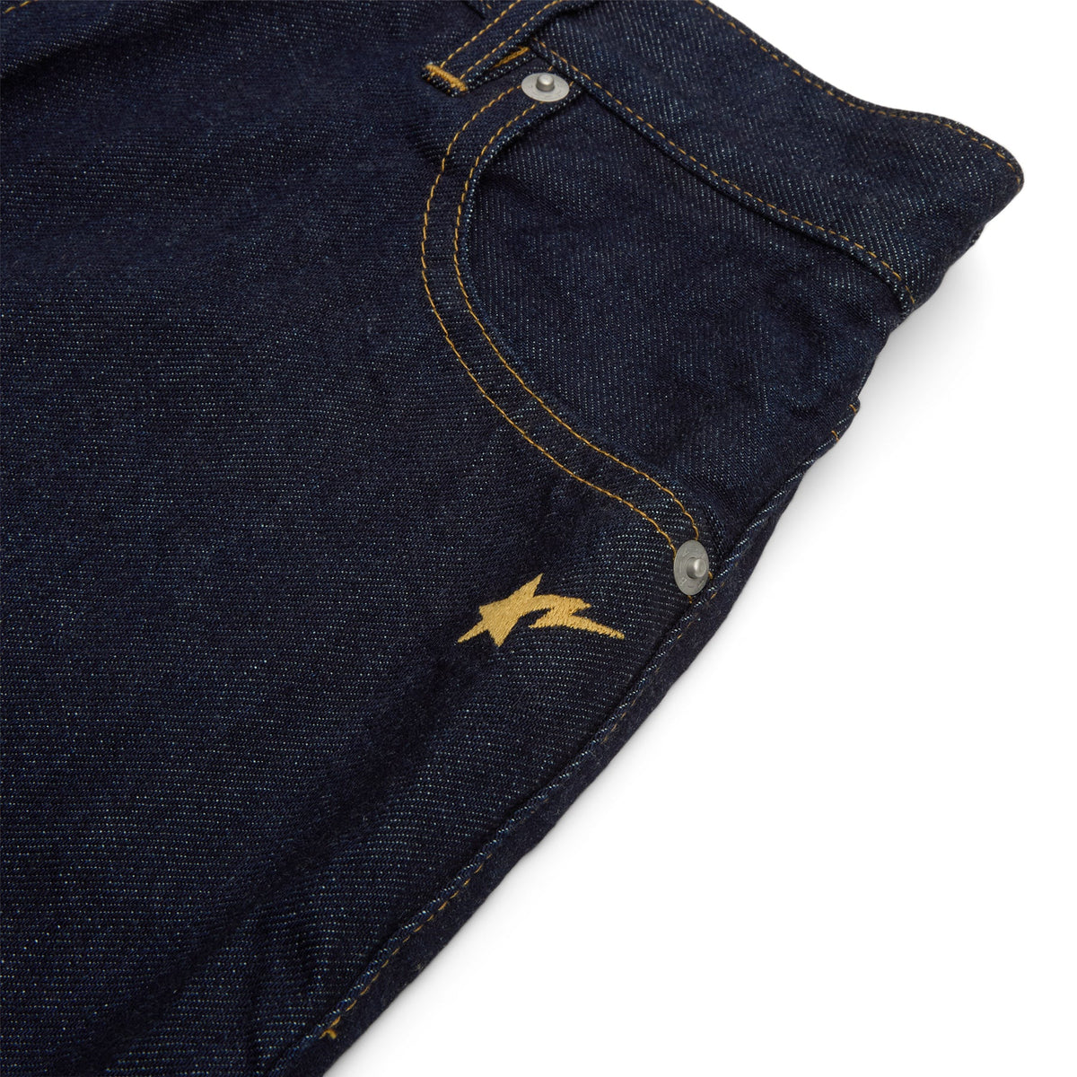 A Bathing Ape Ape Head Embroidery 12 OZ Denim Skirt (Indigo) - Image 4