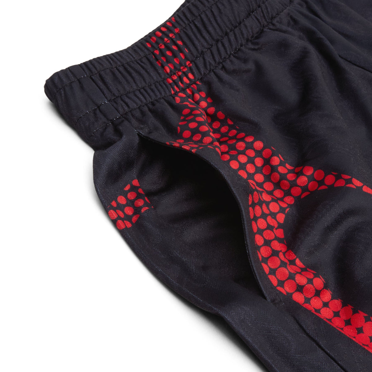 A Bathing Ape Ape Flame Monogram Jacquard Relaxed Fit Football Shorts M (Black) - Image 4