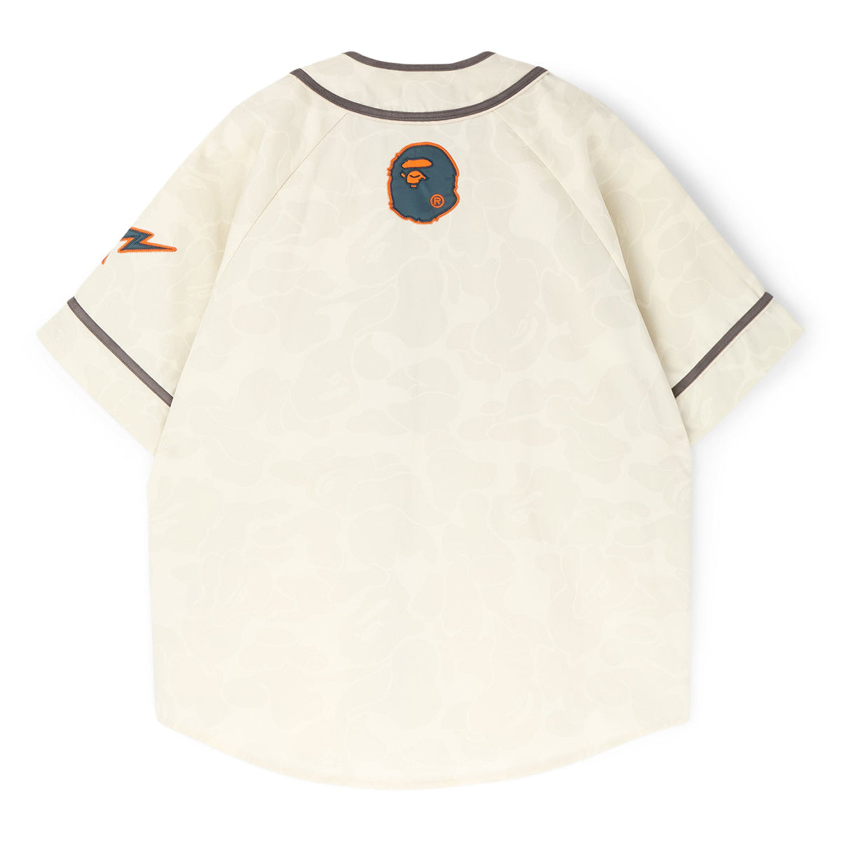 A Bathing Ape Solid Camo Multi Logo Baseball Ss Shirt M (Ivory) - Image 2