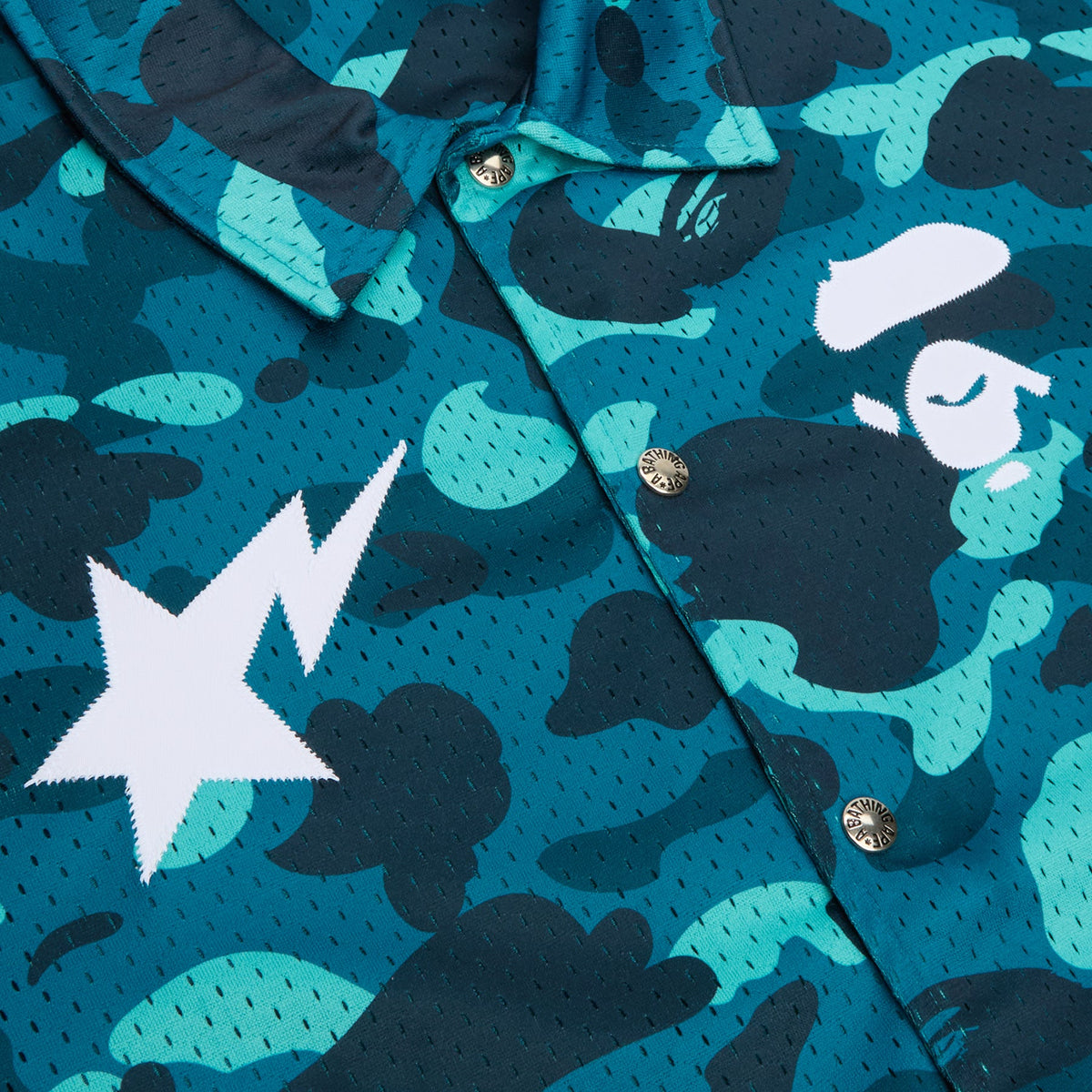 A Bathing Ape Color Camo Warm Up Ss Shirt M (Green) - Image 4