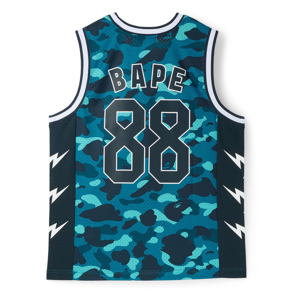 A Bathing Ape Color Camo Mesh Multi Logo Relaxed Fit Tank Top M (Green) - Image 2