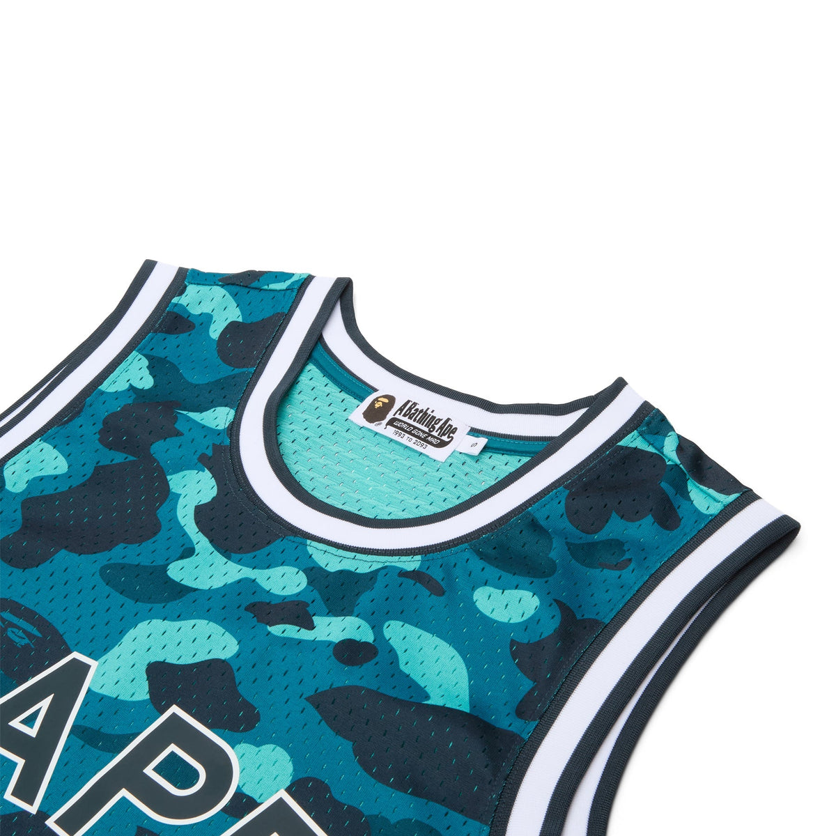 A Bathing Ape Color Camo Mesh Multi Logo Relaxed Fit Tank Top M (Green) - Image 3
