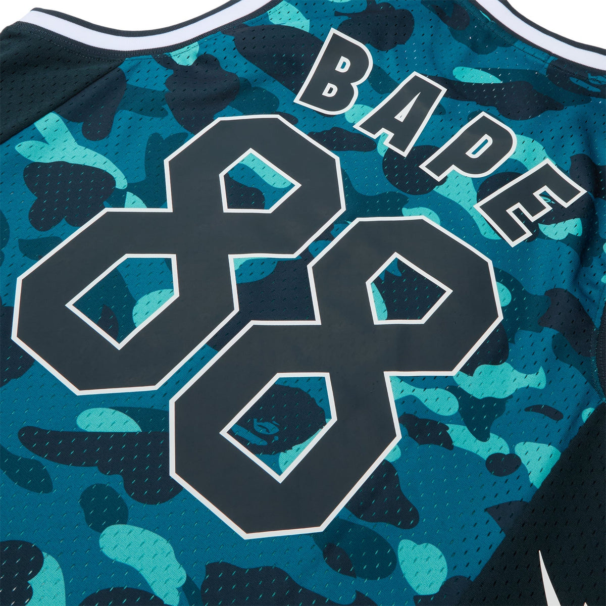 A Bathing Ape Color Camo Mesh Multi Logo Relaxed Fit Tank Top M (Green) - Image 5