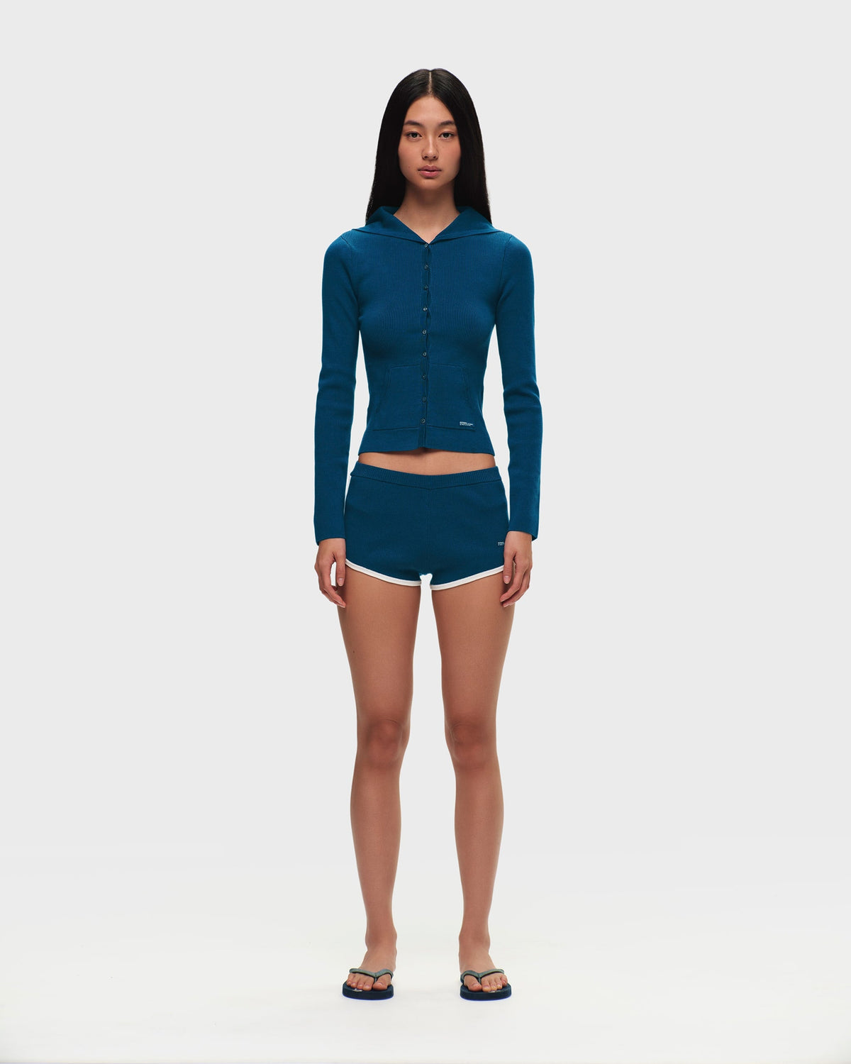 Ribbed Knit Hooded Cardigan - Image 5