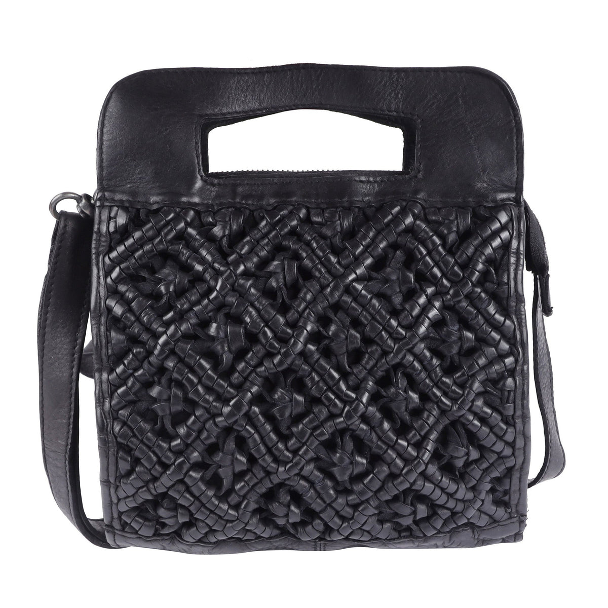 Tess Leather Crossbody Bag - Black
