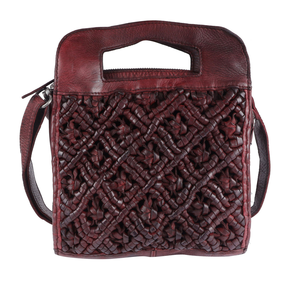 Tess Leather Crossbody Bag - Burgundy