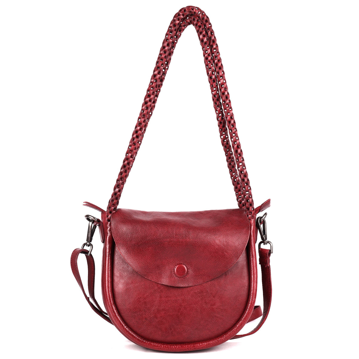 Portage Leather Crossbody Bag - Burgundy