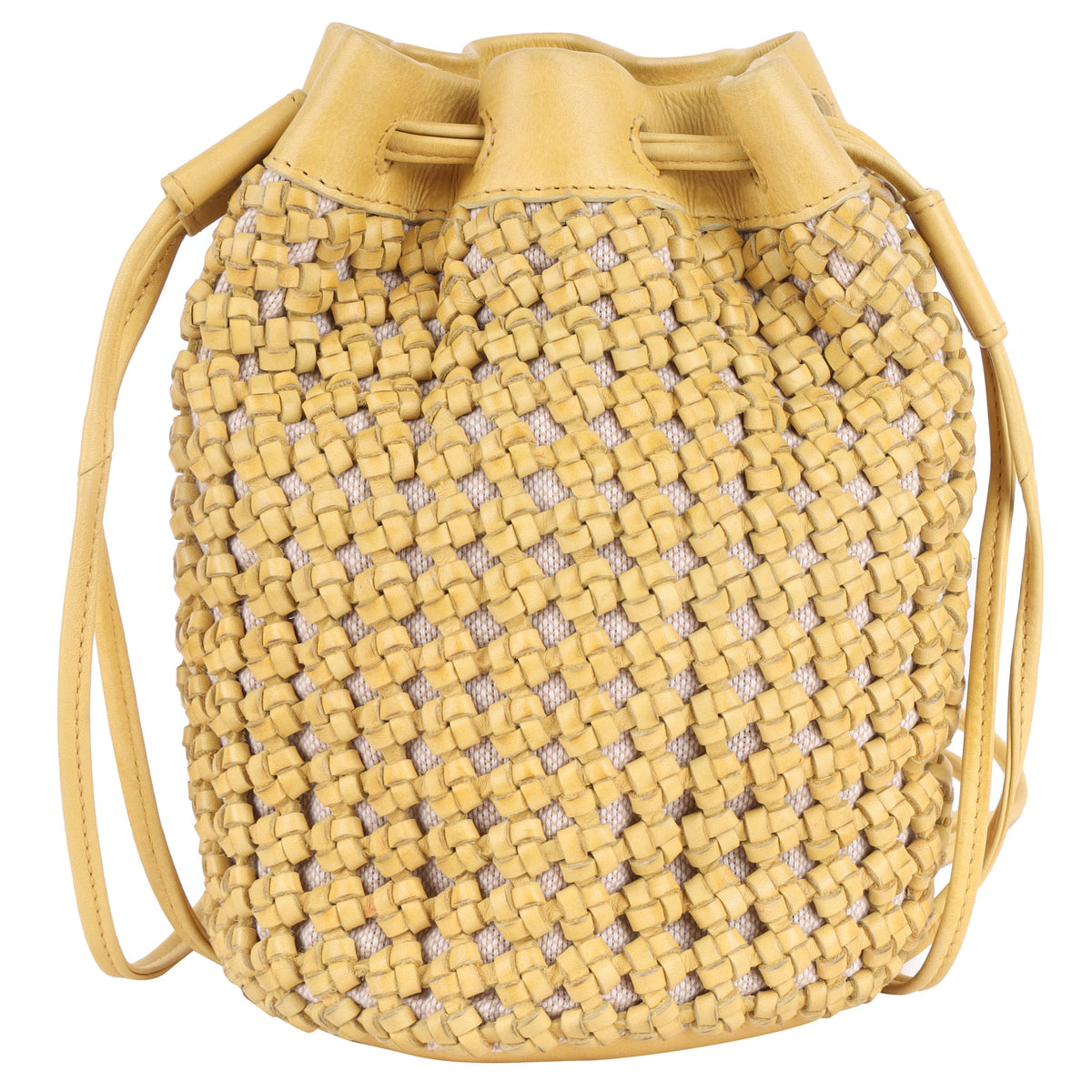 Dune Leather Crossbody Bag - Yellow