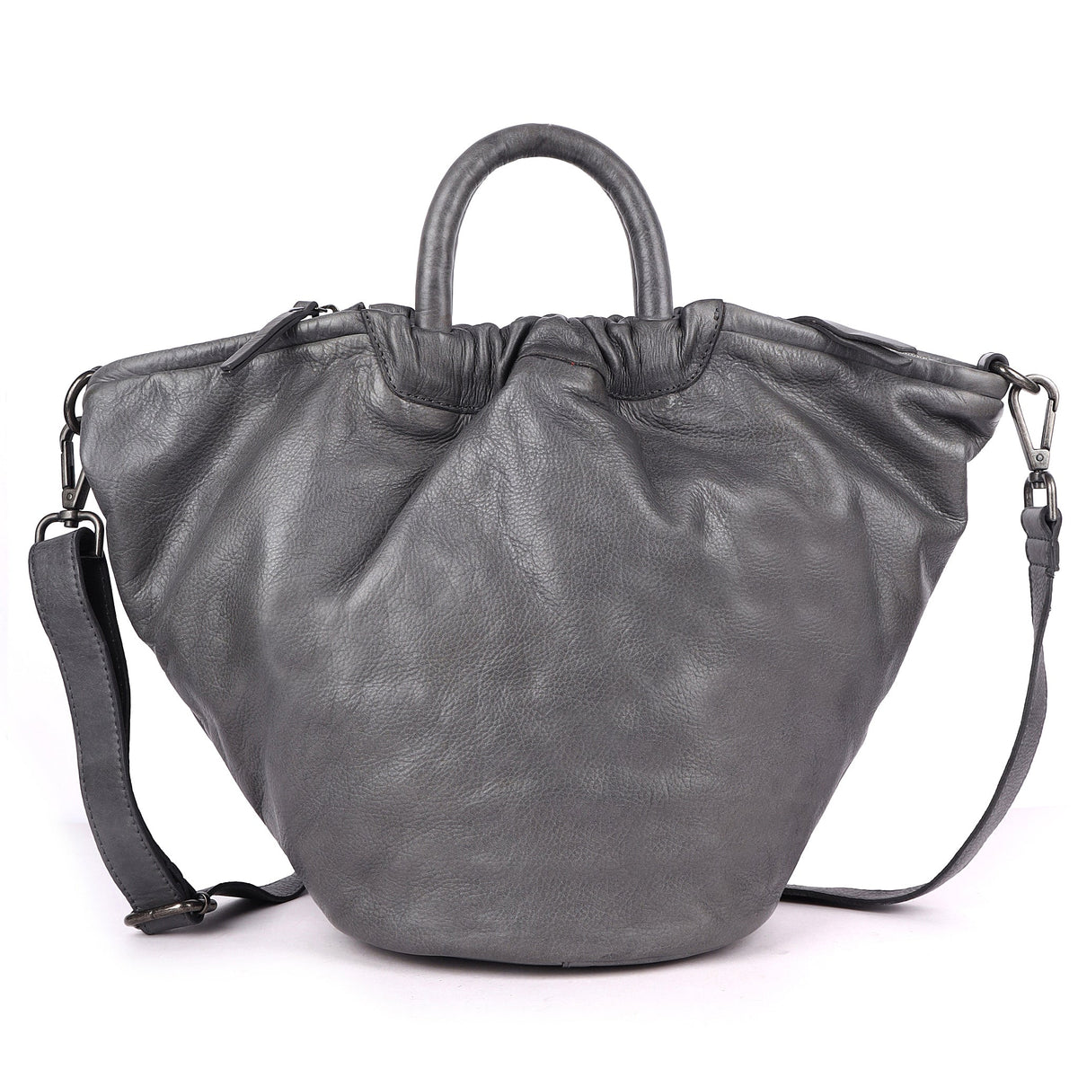 Ramble Leather Tote Bag - Grey