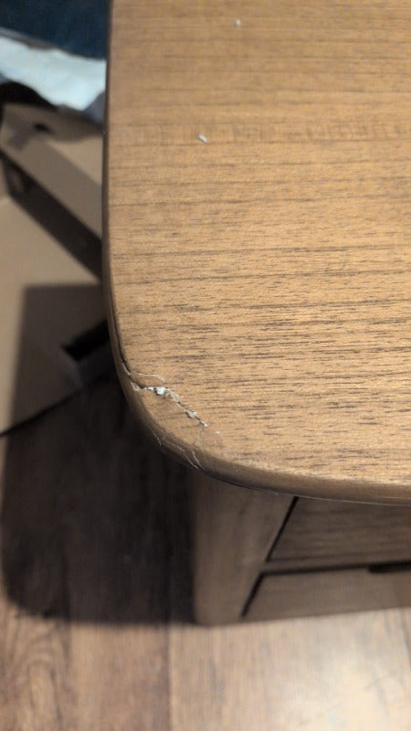 Norway Narrow Oak Bedside Table (Damaged) - Image 7