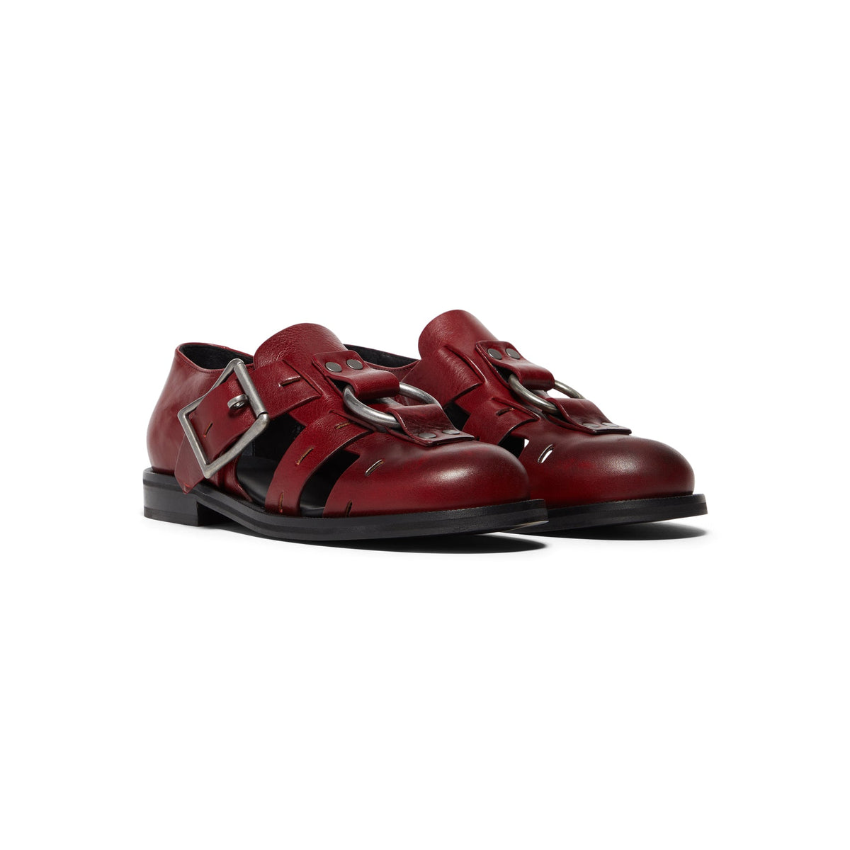 Martine Rose Bondage Belt Sandal (Red Oxblood) - Image 3