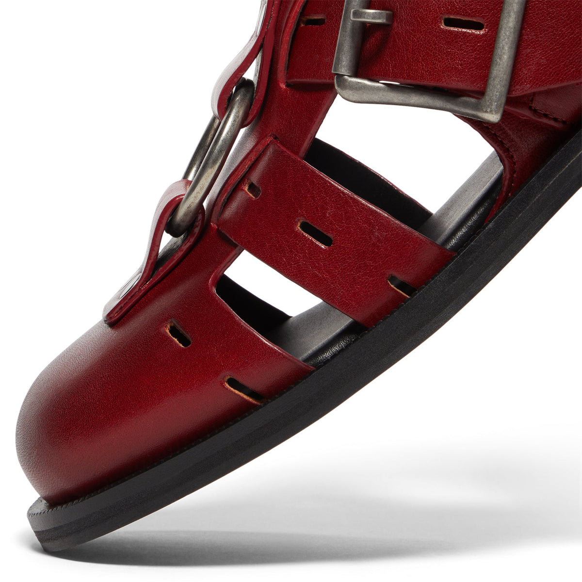 Martine Rose Bondage Belt Sandal (Red Oxblood) - Image 6