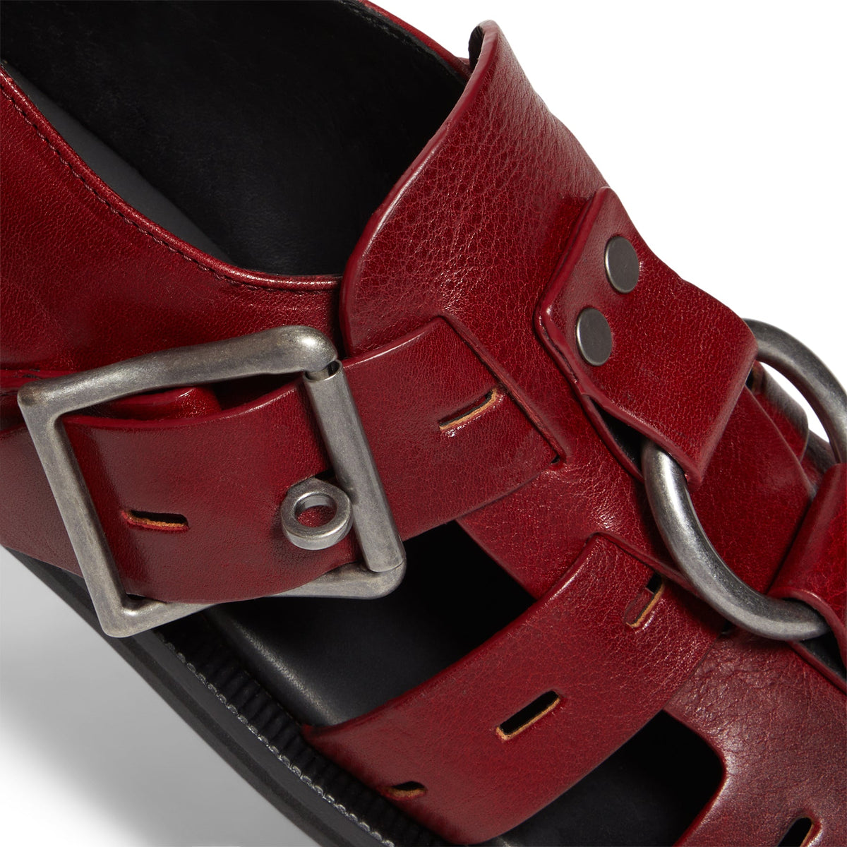 Martine Rose Bondage Belt Sandal (Red Oxblood) - Image 7