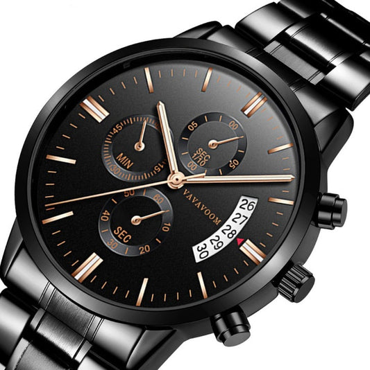 Men's Stainless Steel Business Waterproof Quartz Watch