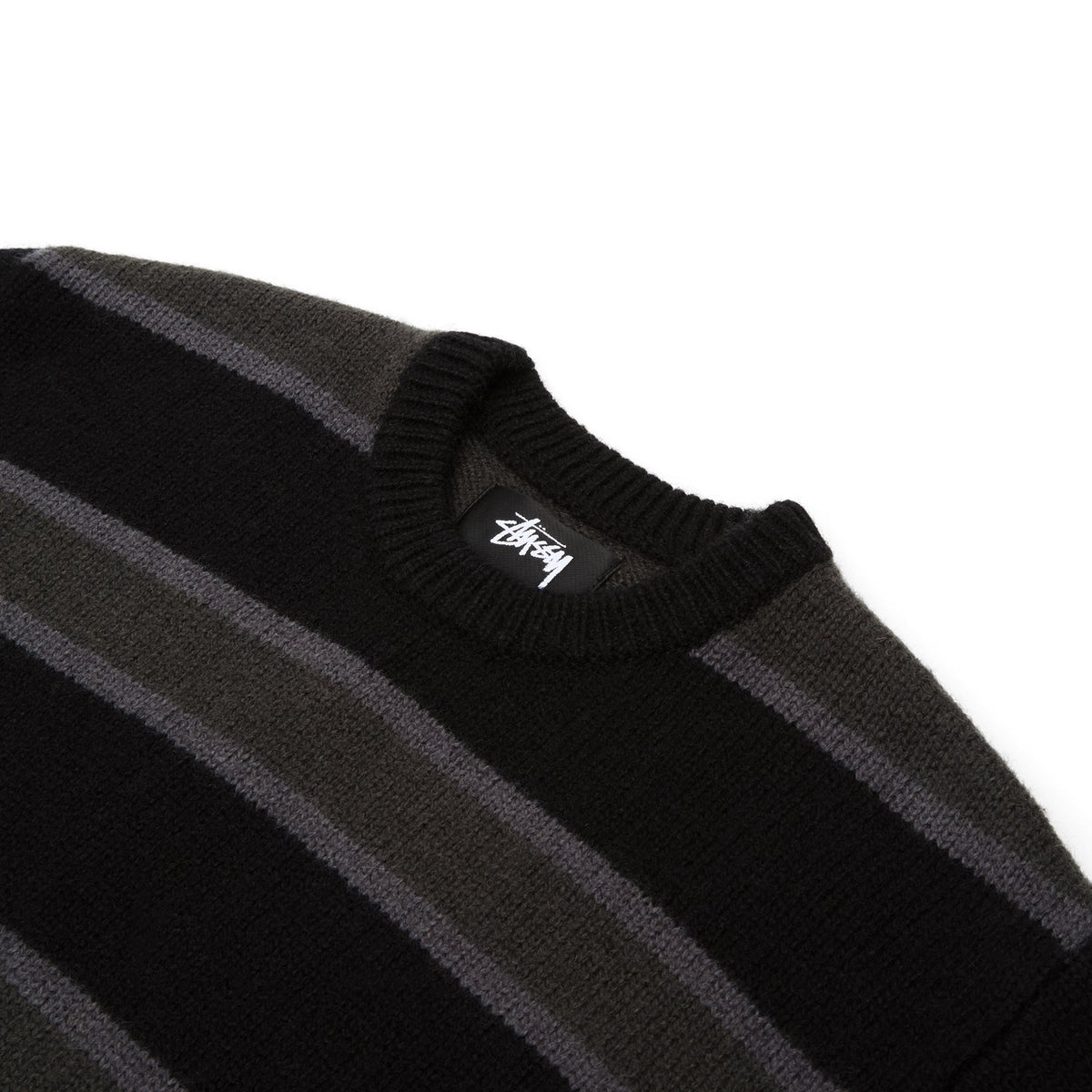 Stussy Striped Wool Sweater (Black) - Image 3
