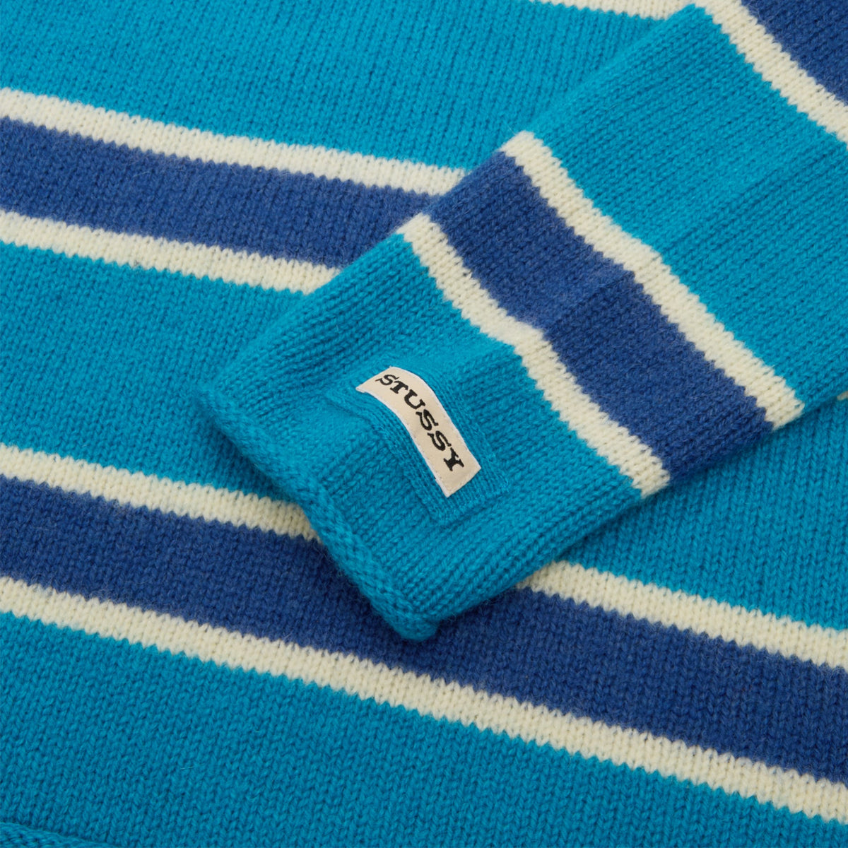 Stussy Striped Wool Sweater (Blue) - Image 4
